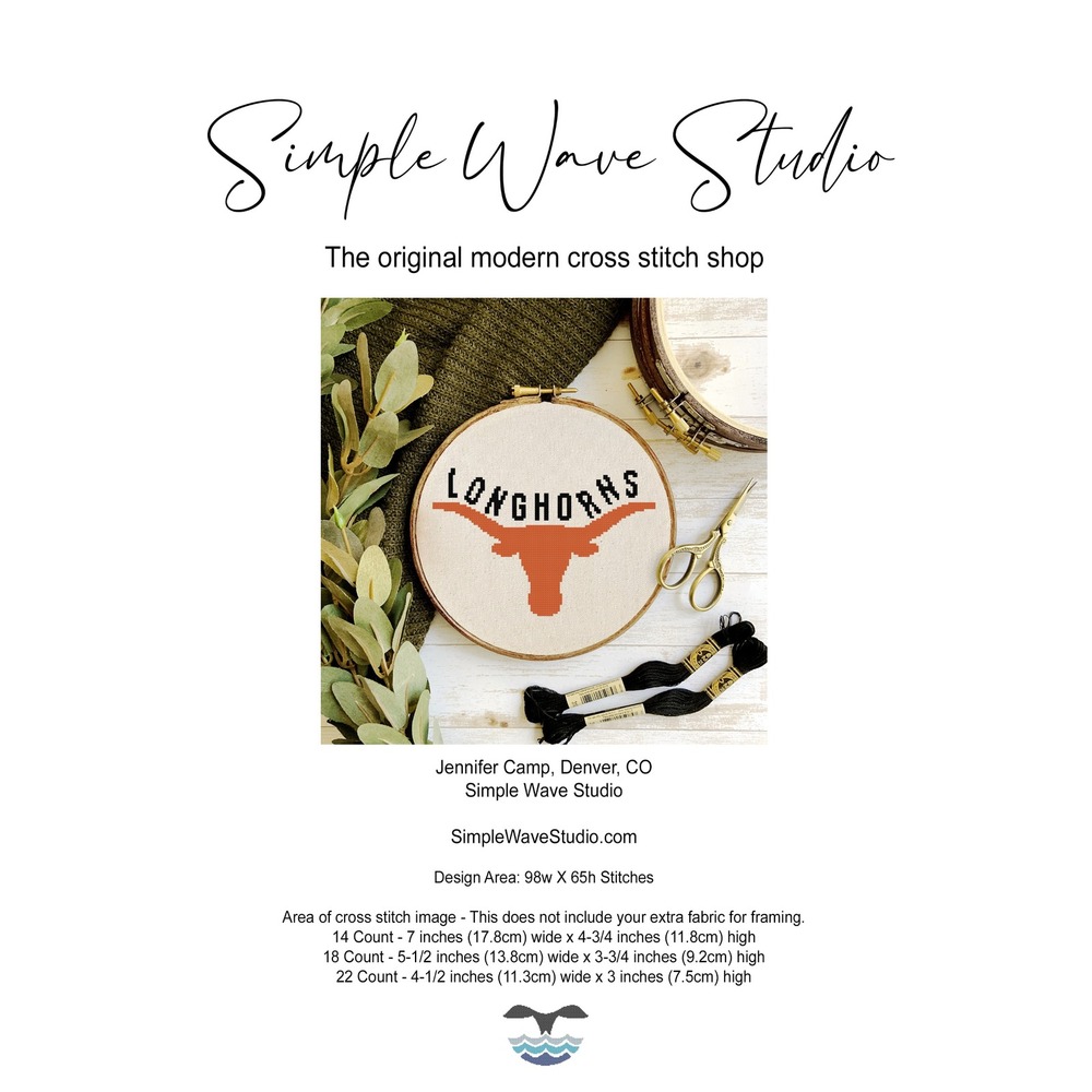 Texas Longhorn Counted Cross Stitch Kit‎